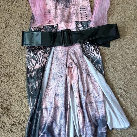 Disney Descendants Audrey Pink Black Jumpsuit with Belt Large 10/12 Costume - Picture 4 of 7